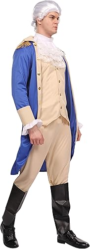 Miniatura 6 de Maxim Party Supplies Disfraz de patriota colonial de George Washington para adultos, disfraz de presidente de 4 piezas
