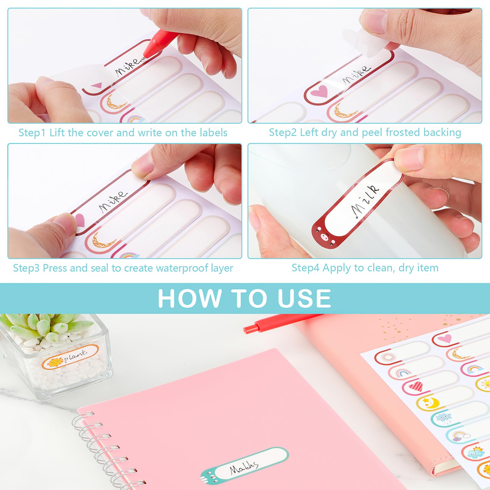 480 Baby Bottle Labels, Waterproof Self-Laminating Name Labels view 3