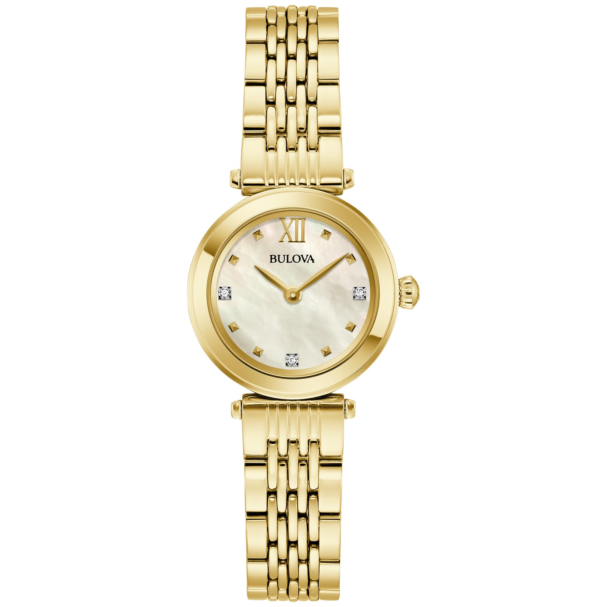 Ladies Classic Mini 2-Hand Quartz Watch, Diamond, Stainless Steel, Mother-of-Pearl Dial, 24.5mm