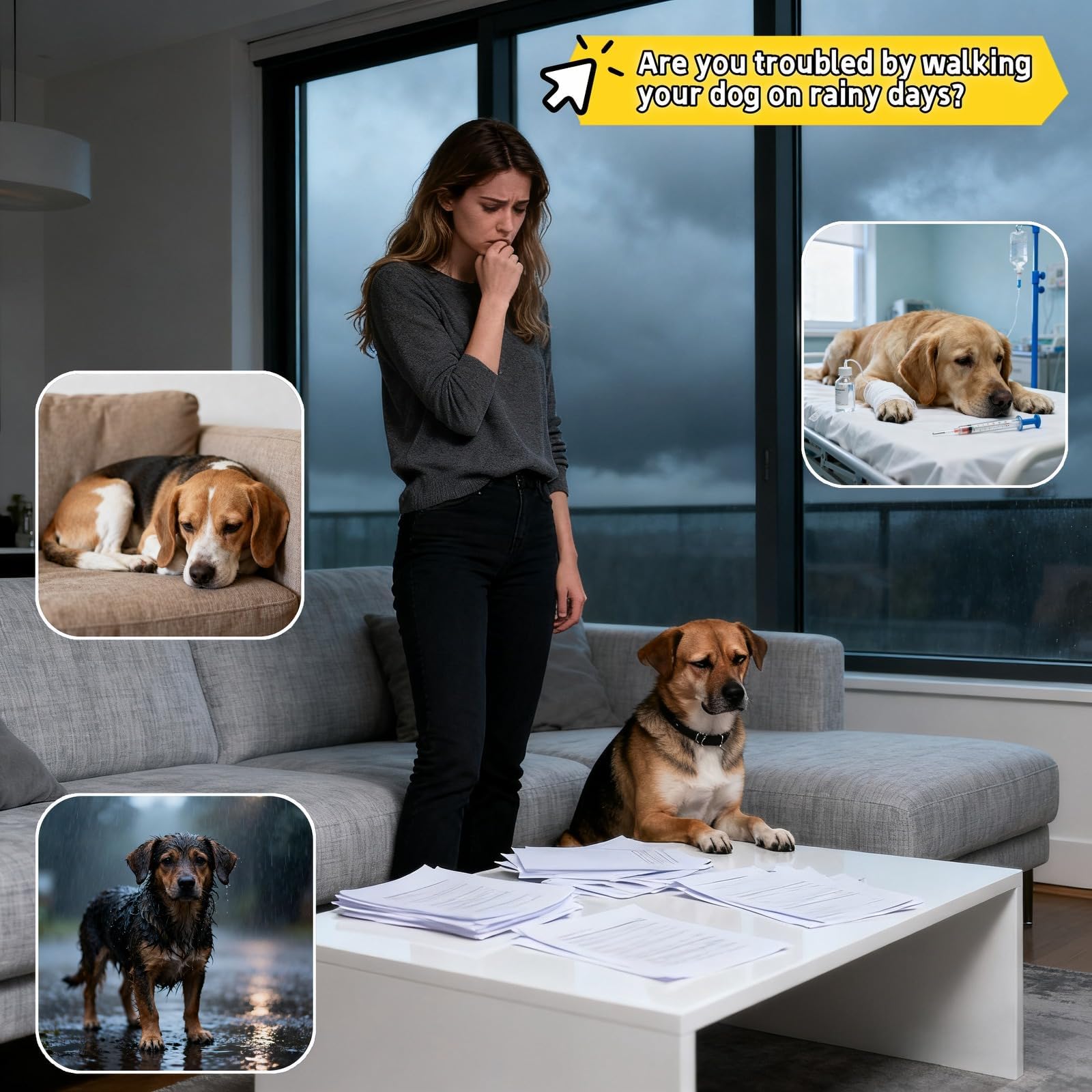 Imperméable pour Chien, Imperméable pour chien avec capuche, Poncho de Pluie en PVC Transparent, Boutons Réglables, pour chiens de petite et moyenne taille (L)