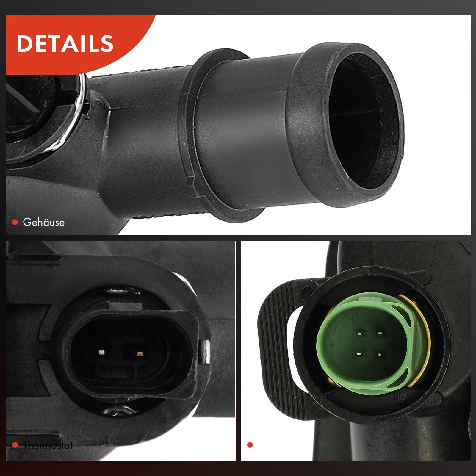 Frankberg Termostato del liquido di raffreddamento con sensore 06A121111 | Compatibile con: Golf IV Variante 1J5, T.o.u.r.a.n 1T1 1T2, A3 8P1, Golf Plus 521 5M1, P.a.s.s.a.t 3C2, Polo Variant 6V5