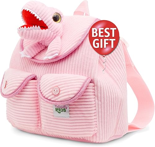 Naturally KIDS Mini mochila de dinosaurio - Mochila muy pequeña para niñas y niños - Juguetes de dinosaurio para niños de 3 a 5 años - Mochila