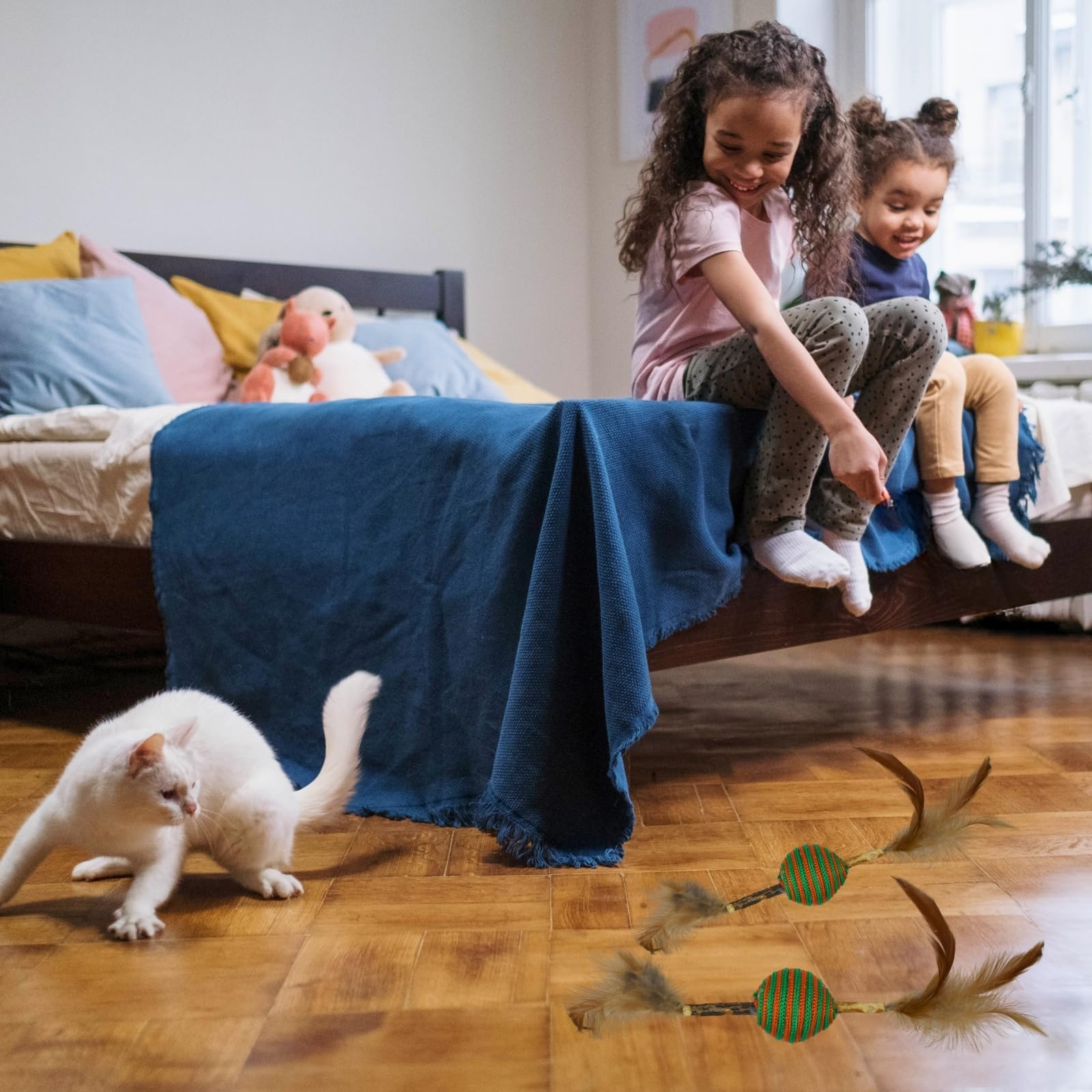 Emily Pets Feather Cat Toys - Soft Plush Furry Funny Cat Balls for Kitten Chasing Exercise Playing Training, Indoor Use 4