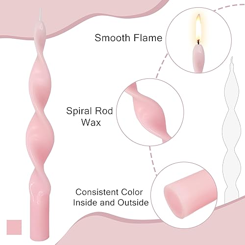 Miniatura 4 de Velas cónicas en espiral azul, 4 unidades, velas trenzadas hechas a mano para cena, hogar, boda, fiesta, decoración del hogar