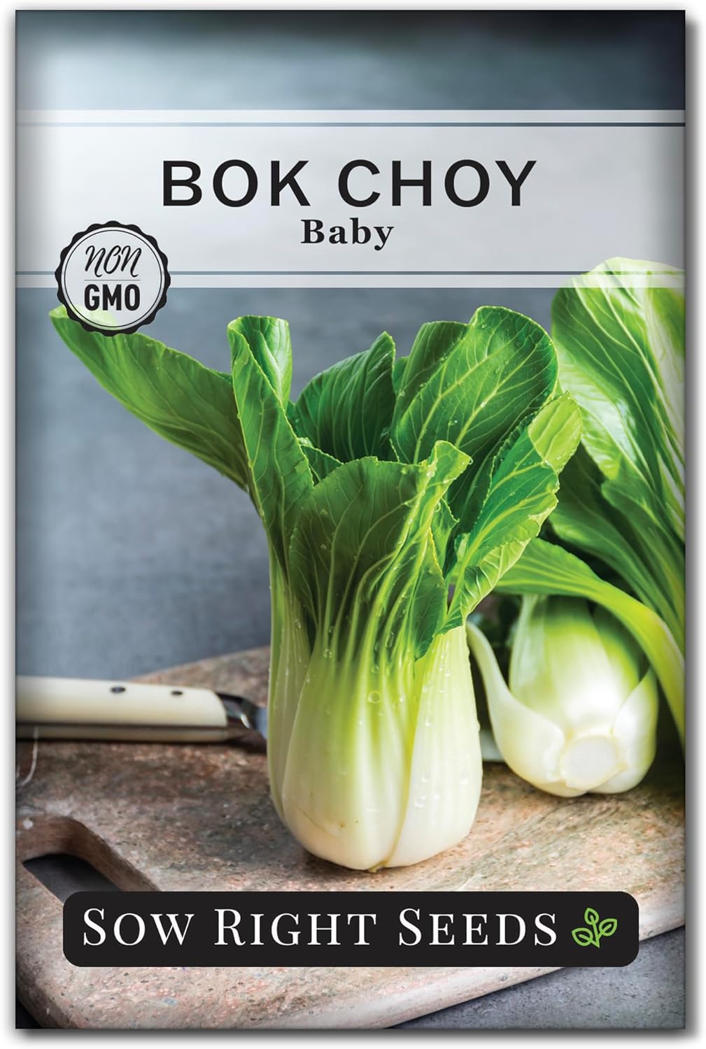 Sow Right Seeds Baby Bok Choy Seeds - Non-GMO Heirloom Pak Choi Chinese Cabbage for Home Garden Stir-Fries, 200+ Seeds