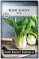 Sow Right Seeds Baby Bok Choy Seeds - Non-GMO Heirloom Pak Choi Chinese Cabbage for Home Garden Stir-Fries, 200+ Seeds