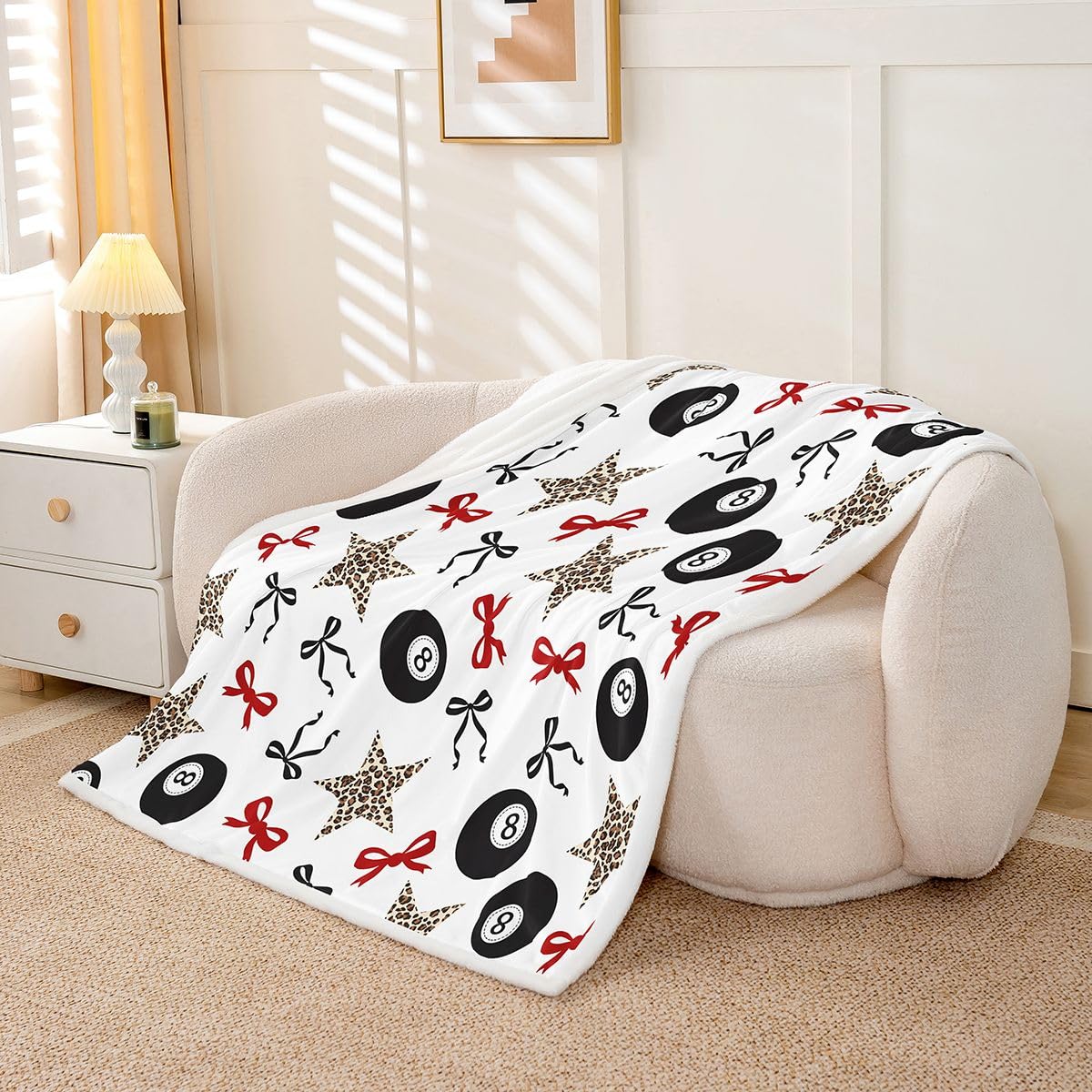 Homewish Couverture Canapé 229x229cm Y2K Imprimé Léopard Étoiles