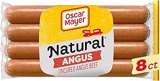 Oscar Mayer Natural Selects Bun-Length Angus Beef Uncured Beef Franks Hot Dogs, 8 ct. Pack