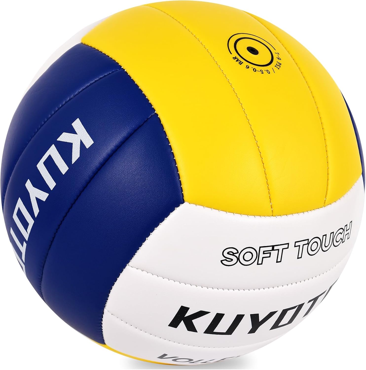 KUYUTQ Beach Volleyball Official Size 5 for in & Outdoor, Sand Volley Ball with Thickened Soft Leather Cover Outdoor Volleyball, Machine Stitched for Gym, Training & Match Play