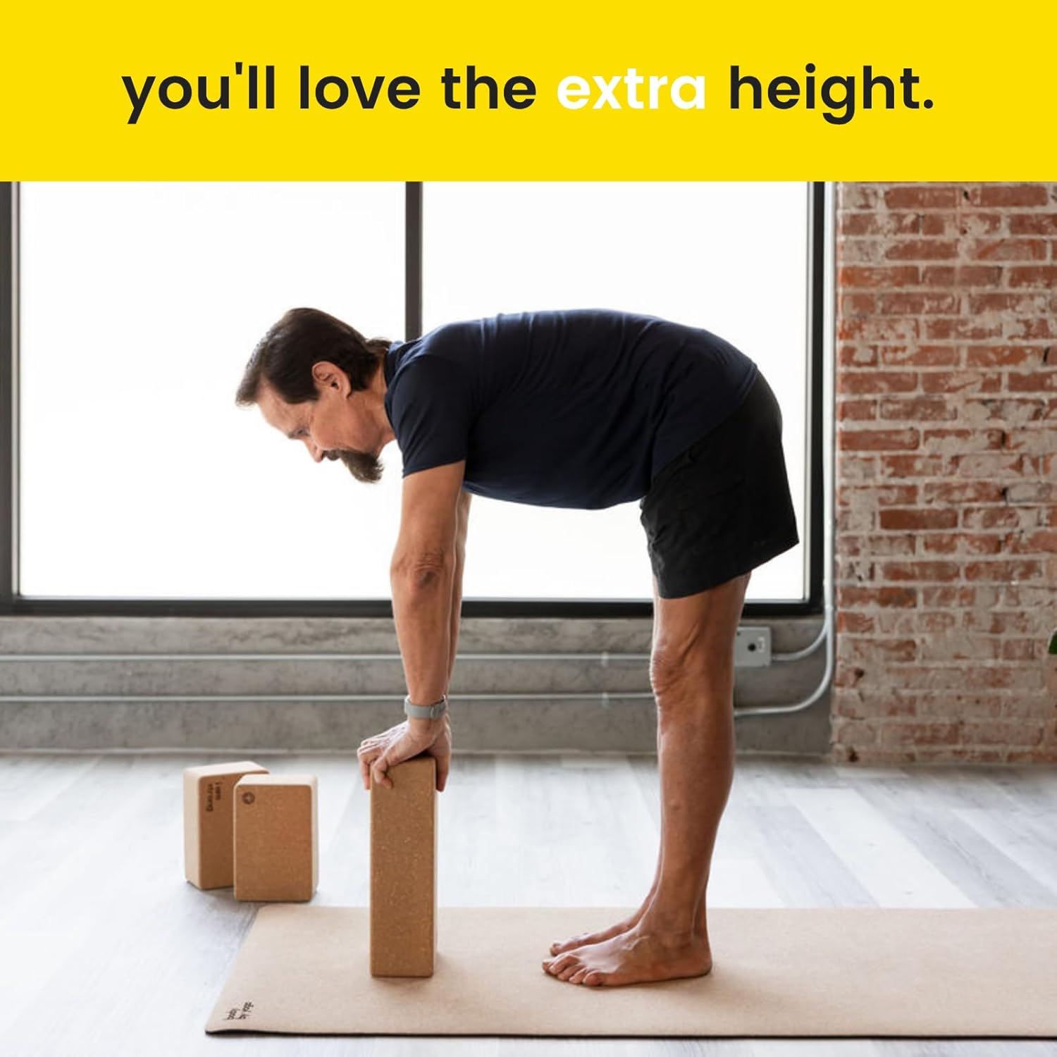 Freedom Block – World’s Tallest Cork Yoga Block (14” x 6” x 4”) | Extra Large Yoga Block for Better Support, Balance & Flexibility | Raises the Floor for Safer, More Accessible Yoga | Body By Yoga