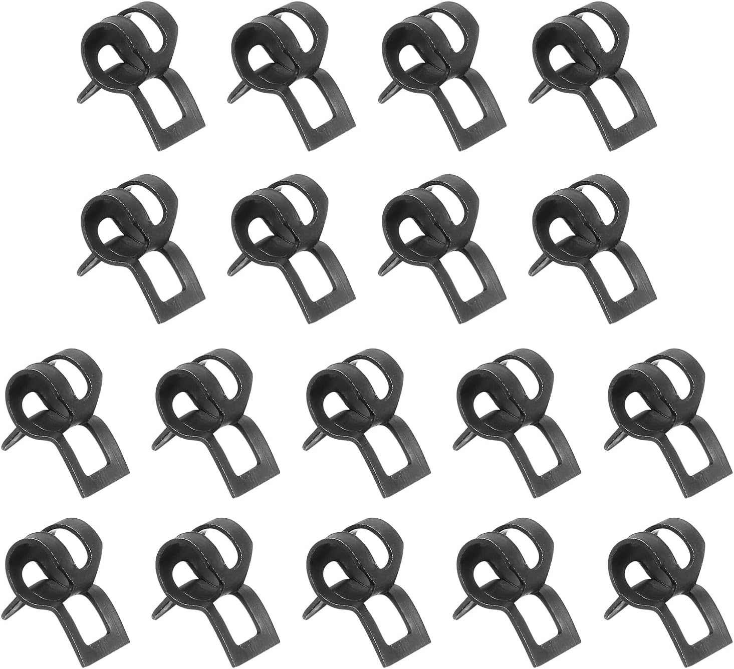 18 Pcs Fuel / Silicone Action Band Type Spring Hose Clamp for Vacuum Tube, Spring Hose Clamp Pressure 7mm Automotive, Black