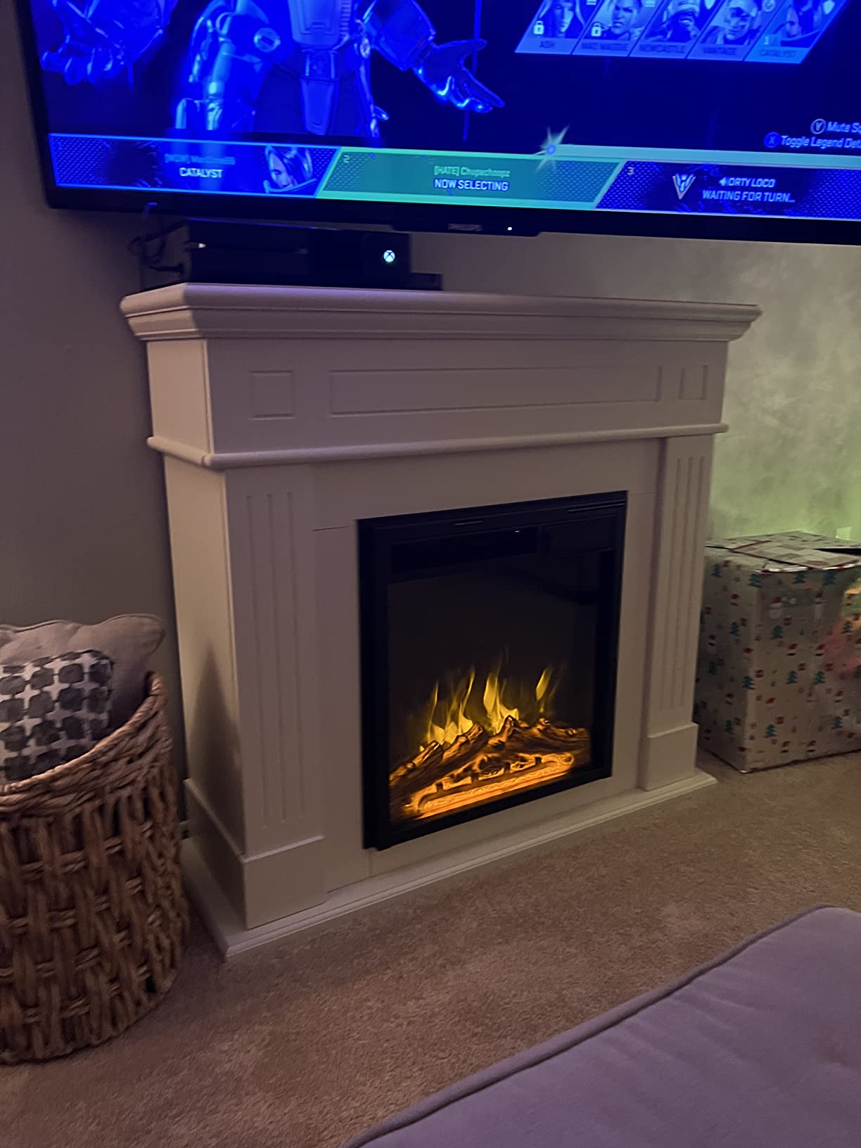 38/mo Finance R.W.FLAME Electric Fireplace Mantel Wooden Surround