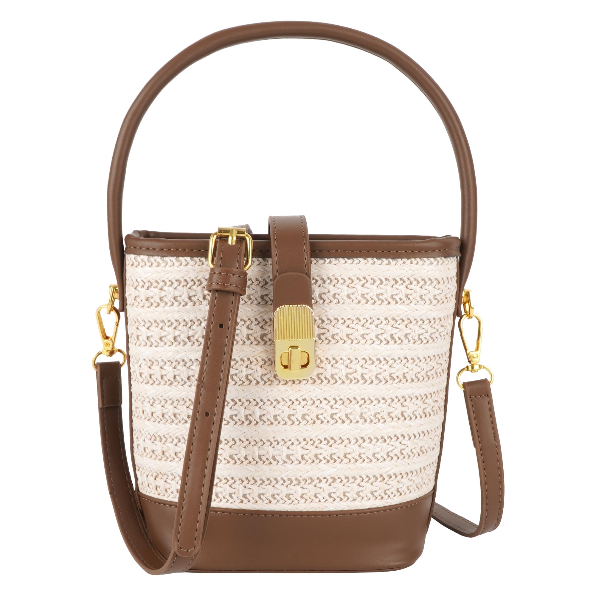 Van Caro Handwoven Cotton Straw Shoulder Bag Crochet Tassel Beach Bohemian Purse for Women