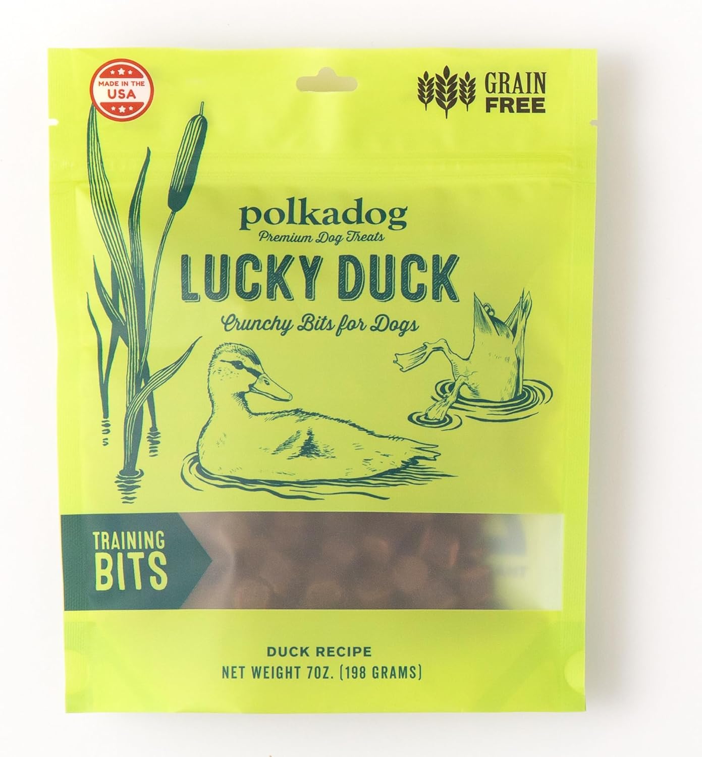 Polkadog Fortunate Duck Crunchy Coaching Bits – All Pure, Grain Free Wholesome Coaching Treats for Canines. Handcrafted & Made in USA. Nice for Canines with Allergy symptoms or Delicate Stomachs – 7oz