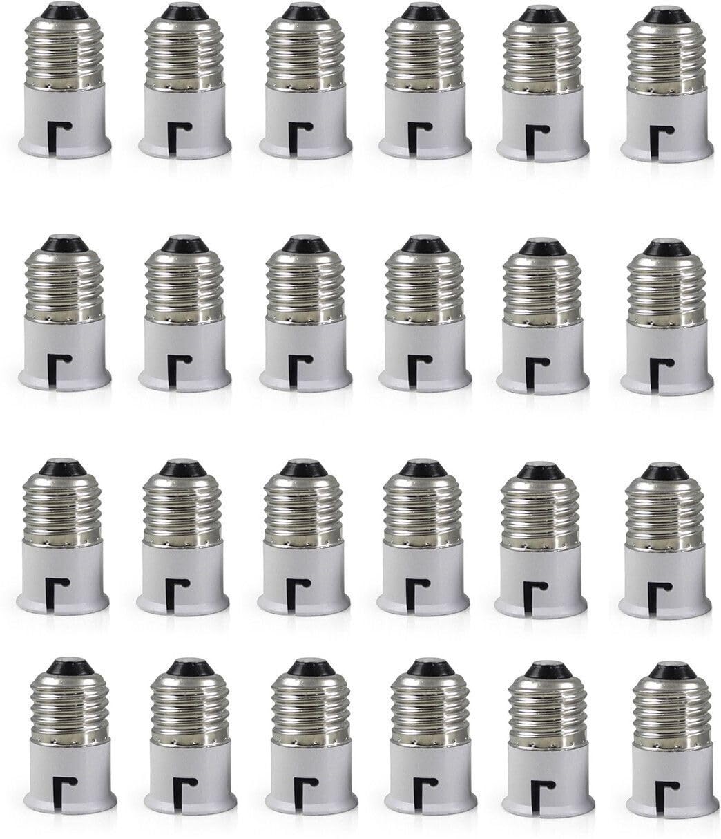 EVEHANGER E27 TO b22 Bulb Convertor Lamp Base Socket, Bulb Adapter Lamp Base Socket Extender for LED, CFL & Halogen Bulbs – Heat Resistant, Durable & Easy Installation Pack of 24