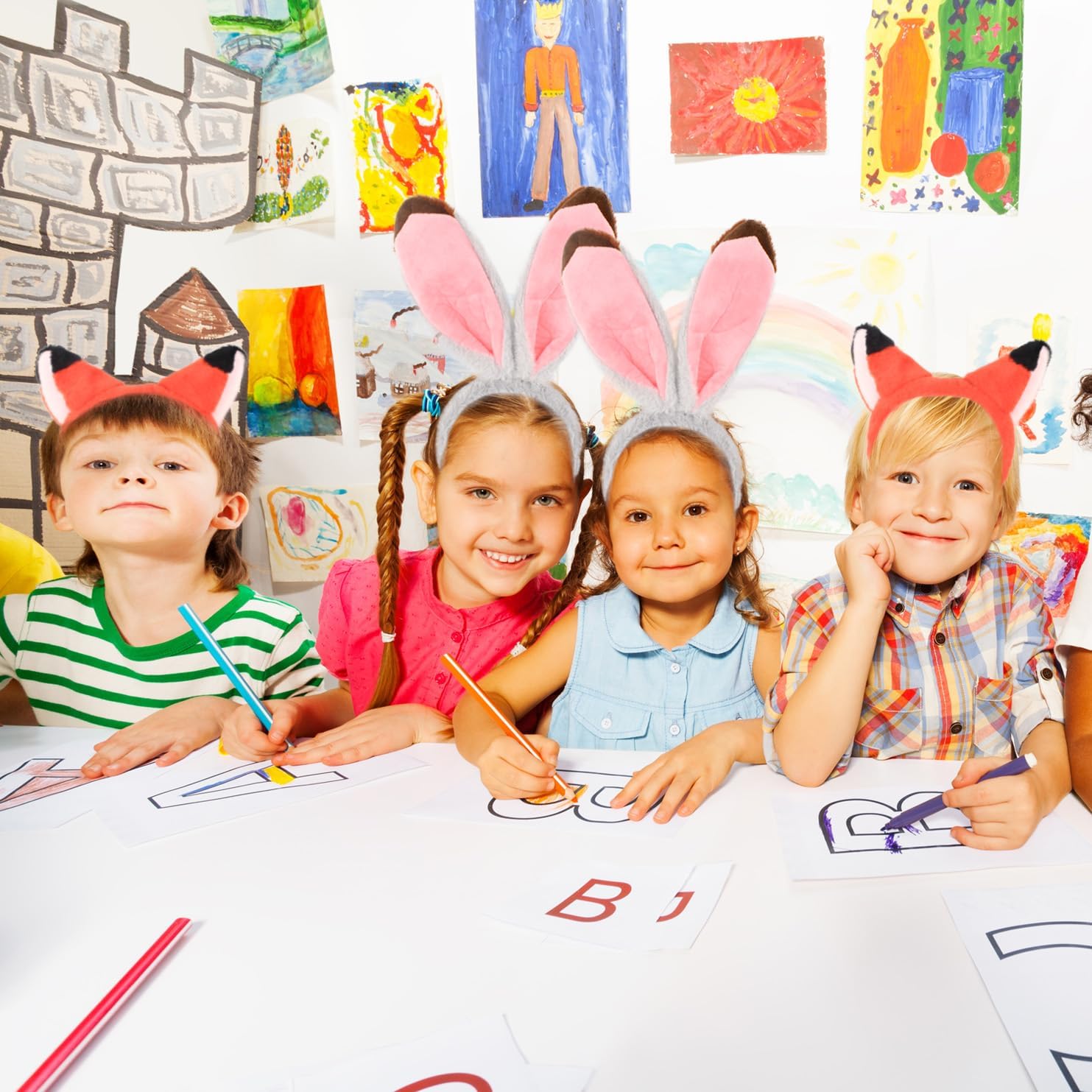 2 PCS Bunny and Fox Ears Headdband-Halloween Christmas Festival Theme Party Cosplay Costume Accessory for Kids and Adults - Image 6