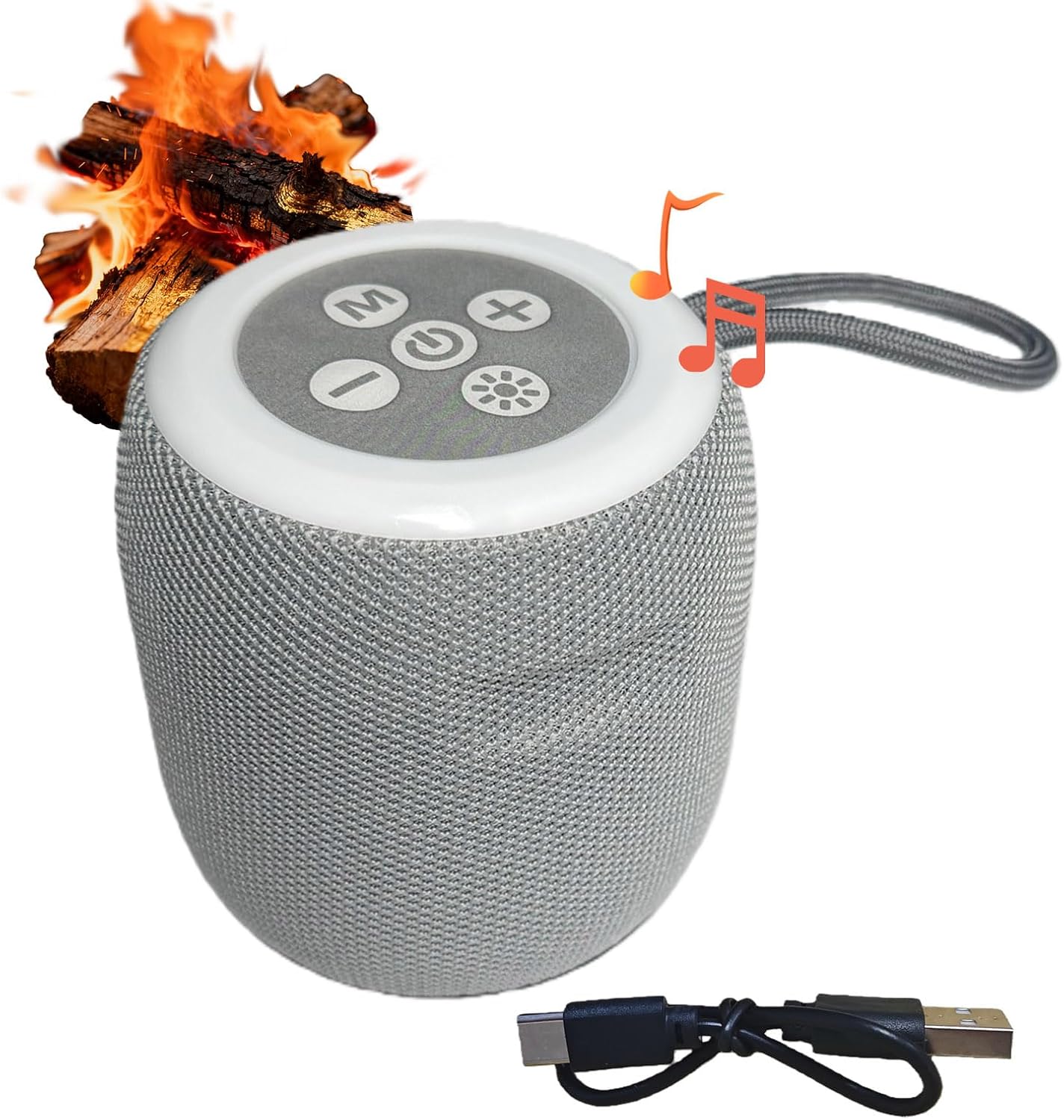 Chimenea Eléctrica Portátil Recargable con Sonido y Altavoz