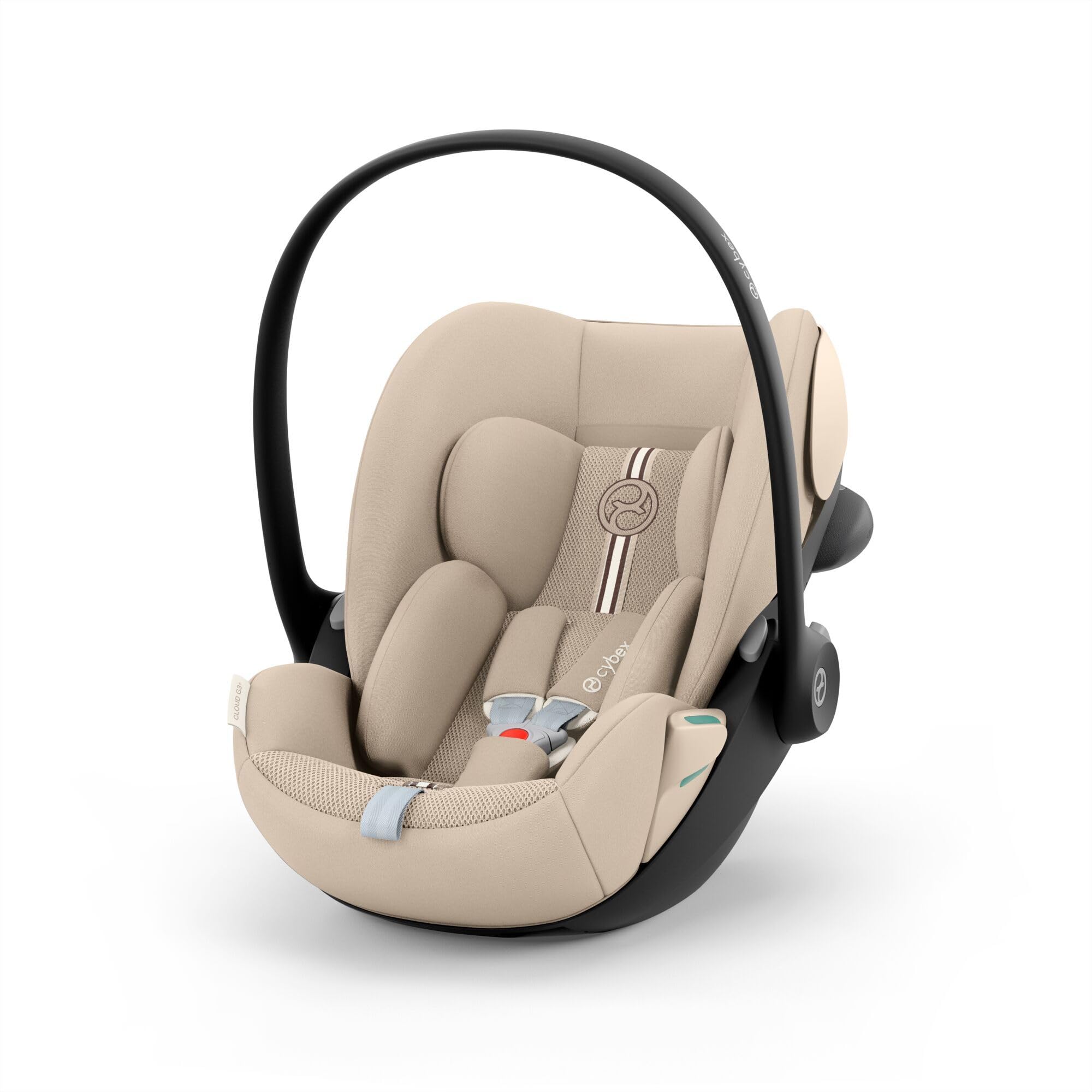 CYBEX Gold Fotelik dziecięcy Cloud G3 Plus, Od urodzenia do 24 miesięcy, Dla dzieci od 40 cm do 87 cm, Maks. 13 kg, Funkcja obrotu o 180°, Siateczkowa tkanina, Z wkładką dla noworodka, Almond Beige