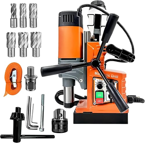Taladro magnético, 1400 W 2 pulgadas de diámetro de mandrino, 810 RPM Power Magnetic Drill Press, 2922lbf/13000N Prensa de taladro con velocidad