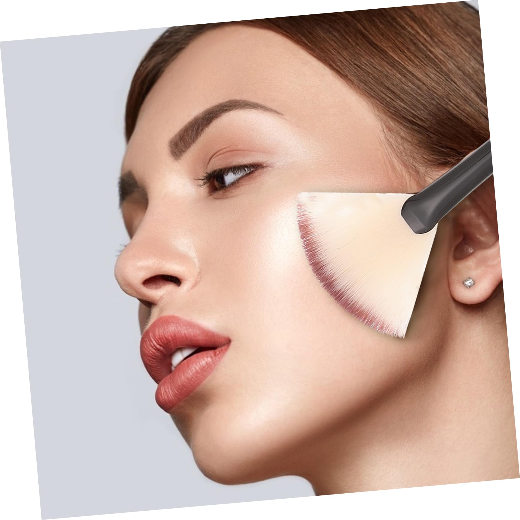 PLAFOPE Set Di 3 Pennelli Per Il Trucco A Forma Di Ventaglio Kit Di Pennelli Per Il Trucco Di Bellezza Strumento Di Bellezza Per Il Viso Pennello Applicatore Per - Durata Per 12 Pezzi * 3