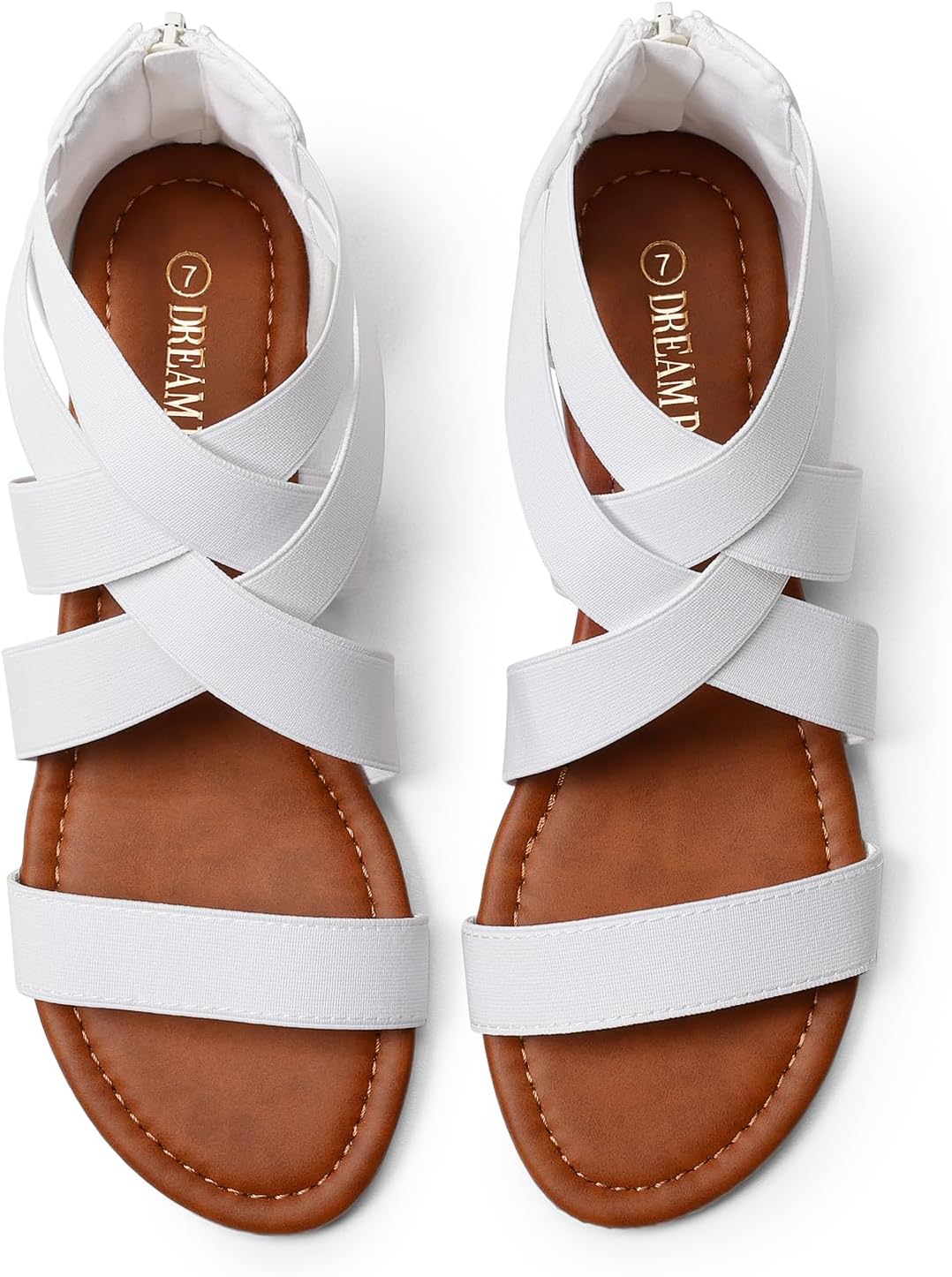 DREAM PAIRS Women's Elastic Ankle Strap Low Wedges Sandals - Image 5