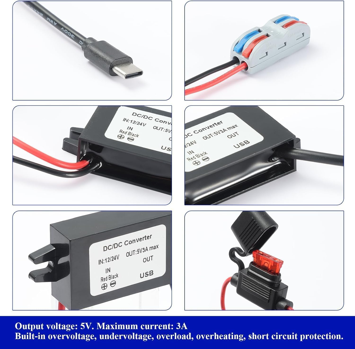 DC-DC Wandler 12/24V Zu 5V - USB Spannungskonverter Mit 15W & IP67 Schutz Für Auto & Outdoor