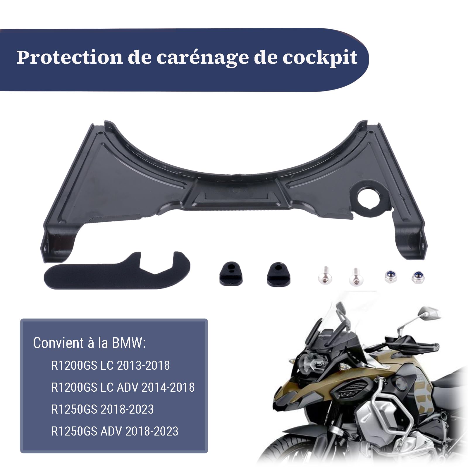 Déflecteur Vent carénage de Cockpit de Moto Compatibles avec R1200GS LC (2013-2018)/LC ADV (2014-2018) et R1250GS R1250GS ADV (2018-2023)
