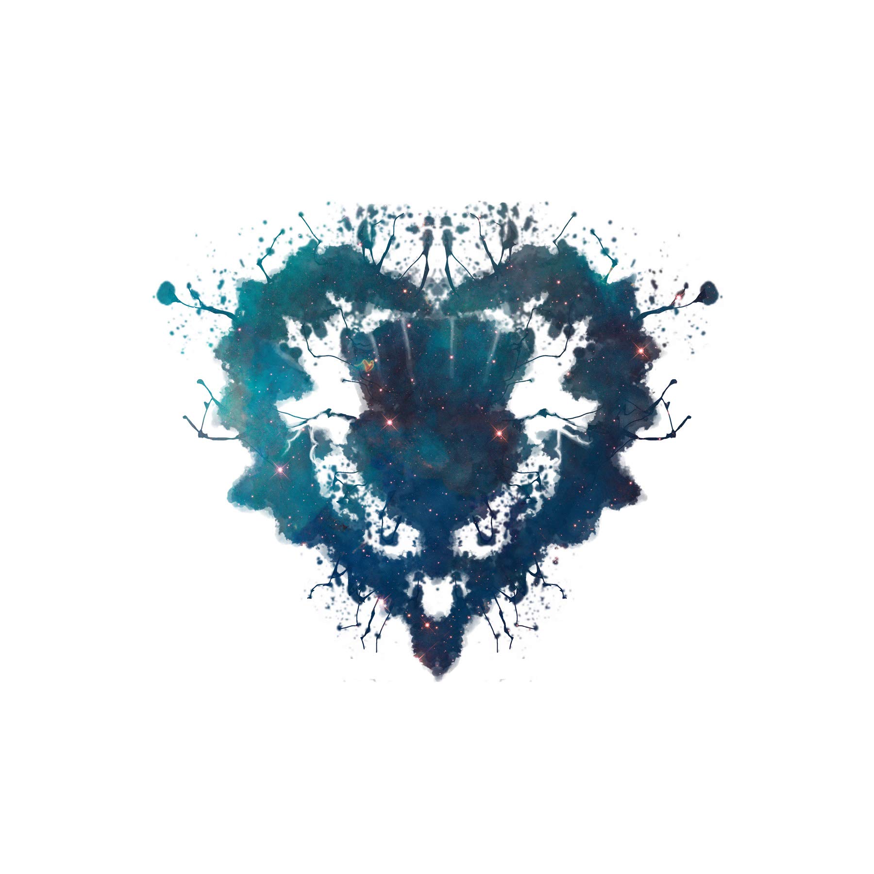 Wee Blue Coo Ink Splat Thistle Heart Large Wall Art Poster Print Thick Paper 18X24 Inch