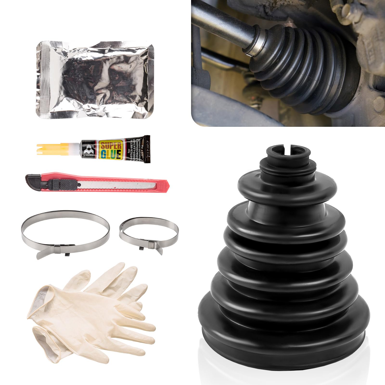 Photo 1 of Pnkauto Universal CV Axle Boot Repair Kit Silicone Rubber