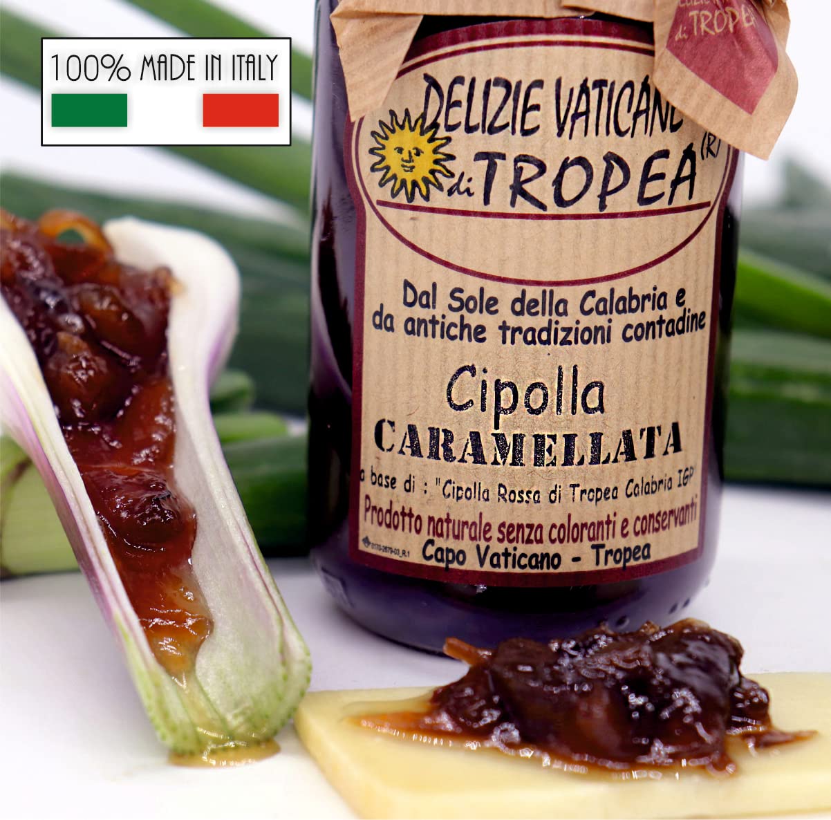 Cipolla Caramellata di Tropea Calabria IGP 3x 230gr - Prodotti Tipici Calabresi - Salsa Gourmet Artigianale - Perfetto sul formaggio- Made in Italy - Delizie Vaticane Di Tropea (3)