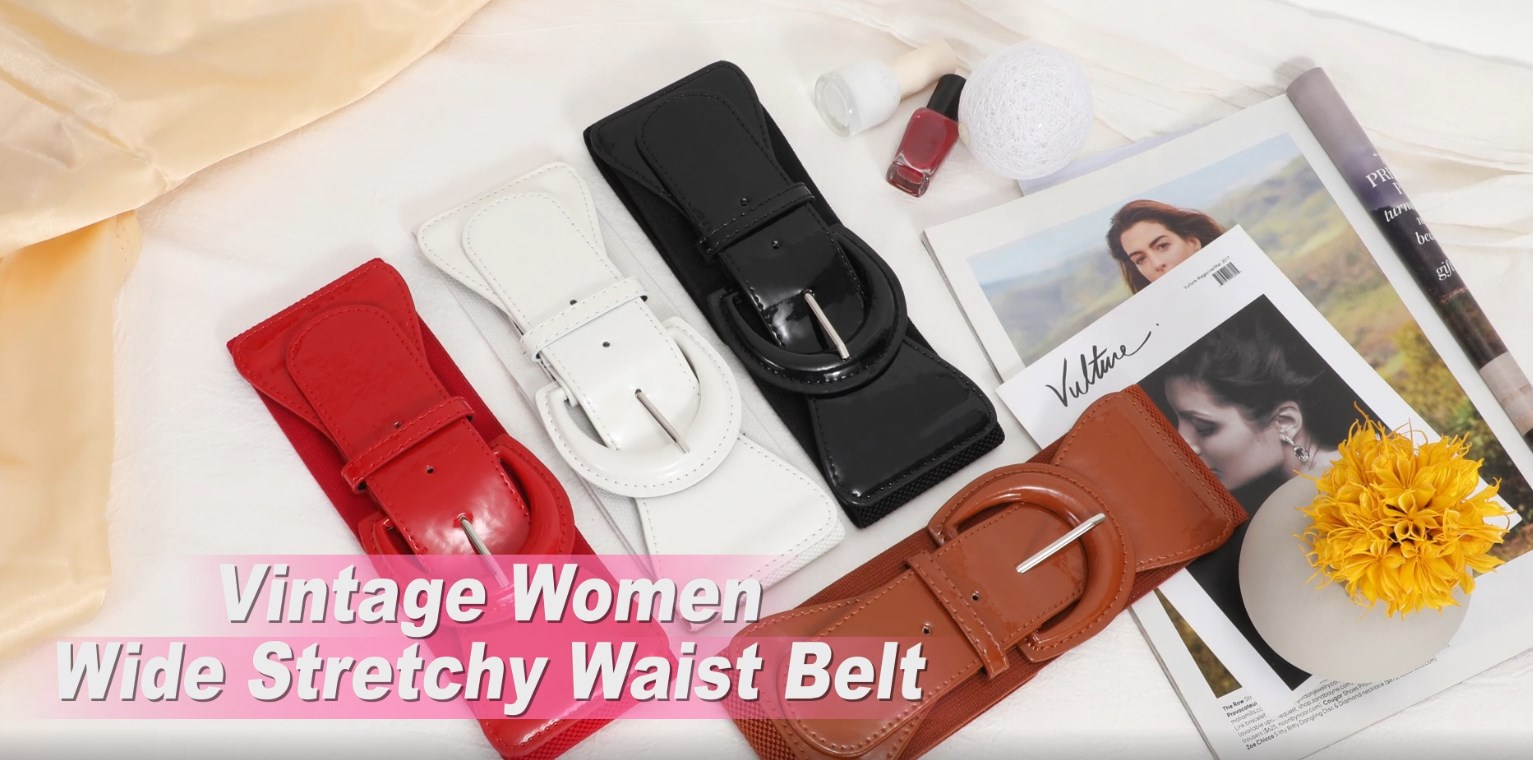 JASGOOD Women Wide Stretch Belt,Vintage Chunky Buckle  display picture 1