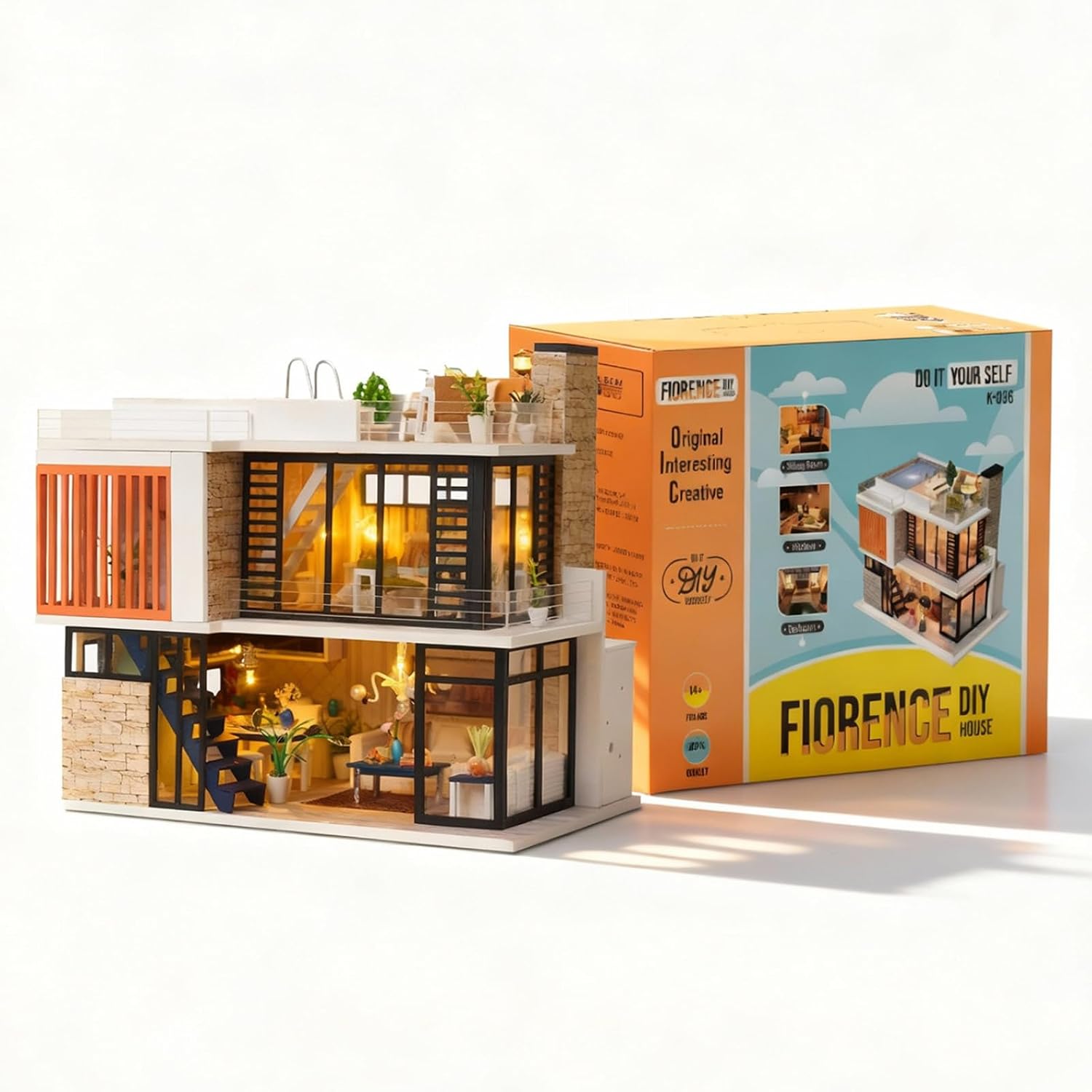 Book Nook Kit, 3D Wooden Puzzle for Adult, DIY Miniature House Kit for Adult, Booknook with LED Light, Gifts for Family, Friend and Book Lovers, Bookshelf Decor(Starry Sky Library)