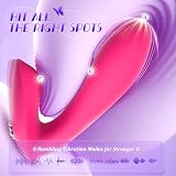 Dildo Couple Vibrator Sex Toys for Women - Rose G Spot Vibrator Adult Toys with Clitoral Stimulator, 10 Vibrations Anal Dildo Vibrators, Quiet Sex Machine Women Couples Sex Toys