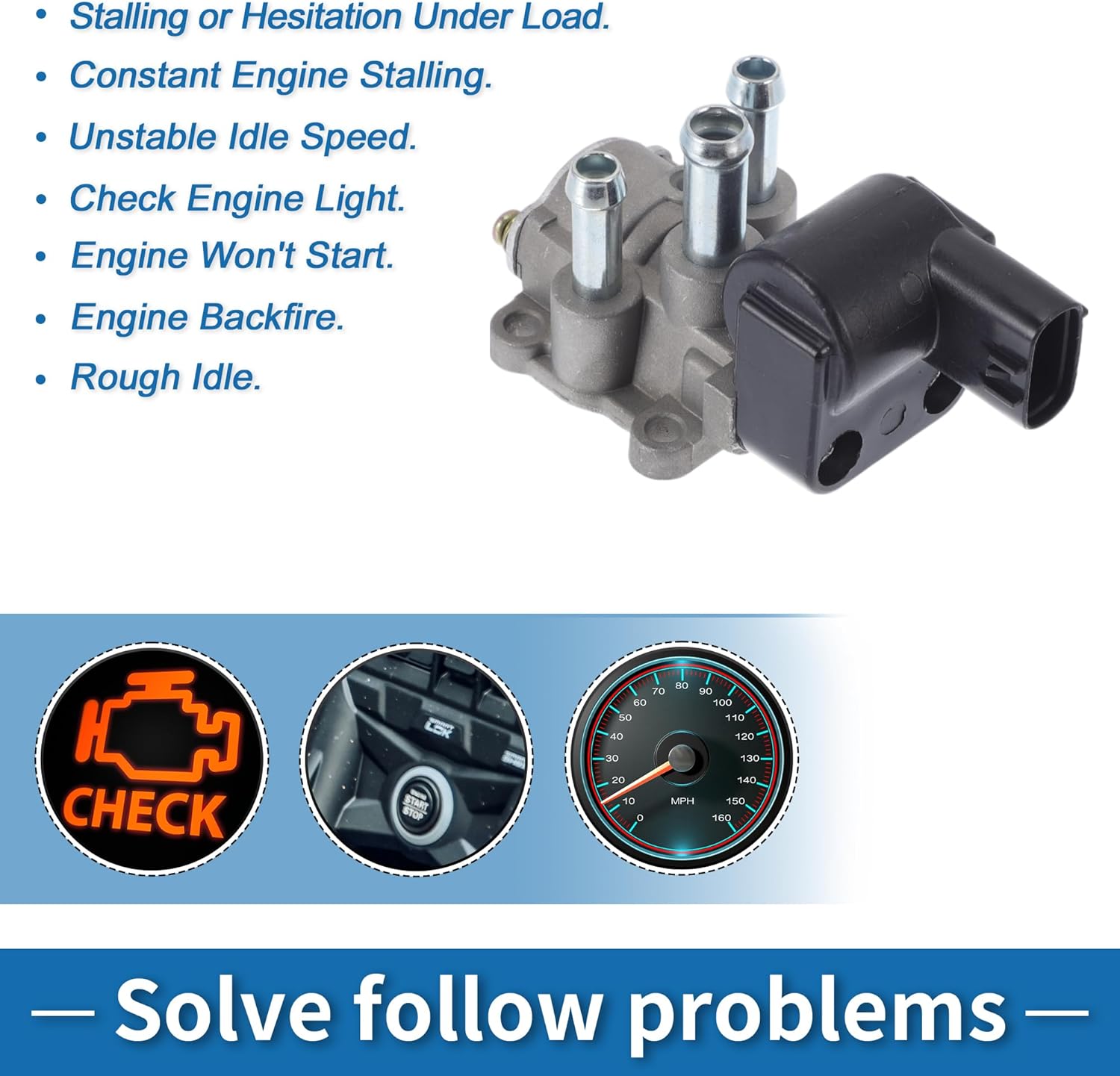 Car Idle Air Control Valve for Toyota RAV4 1998-2000 Replace No.2227074200 IACV Idle Motor Idle Air Control Valve for Stable Engine Operation