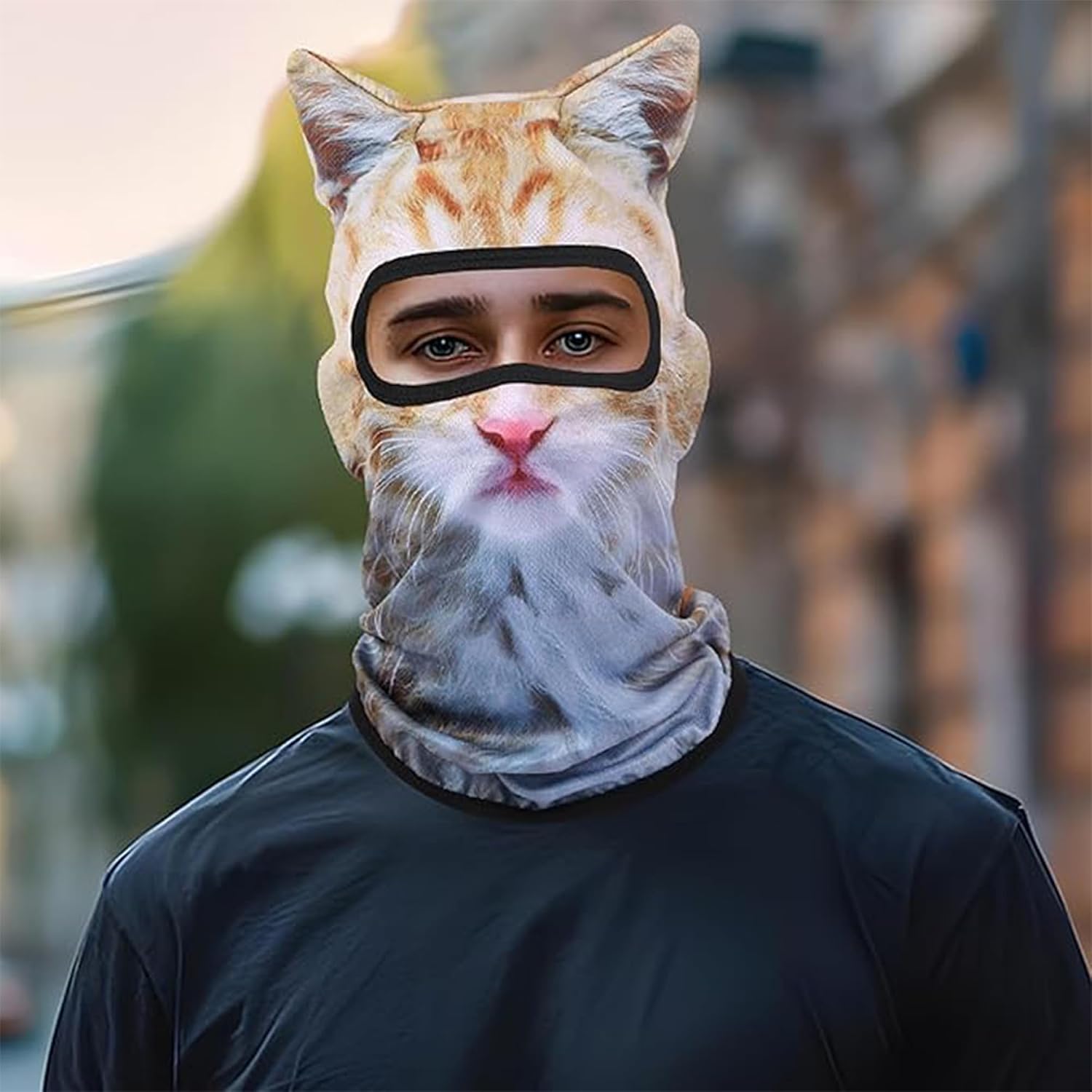 Cat Ski Mask, 3D Cat Ski Balaclava Sheisty Face Mask with Ears for Music Festivals Raves Ski Halloween Party Outdoor Activities