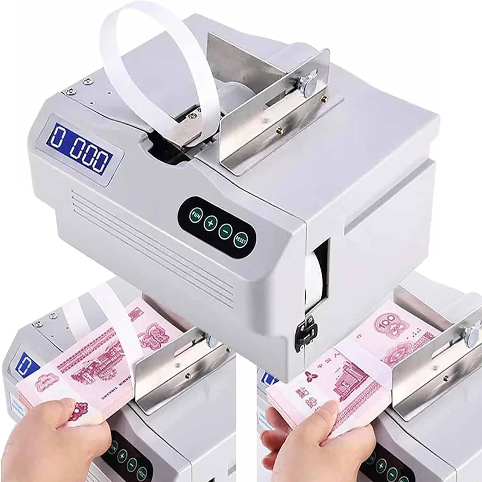 Confezionatrice automatica di denaro, efficiente macchina automatica for impacchettare banconote con schermo LCD for professionisti della finanza e cassieri - Accelera gestione contante
