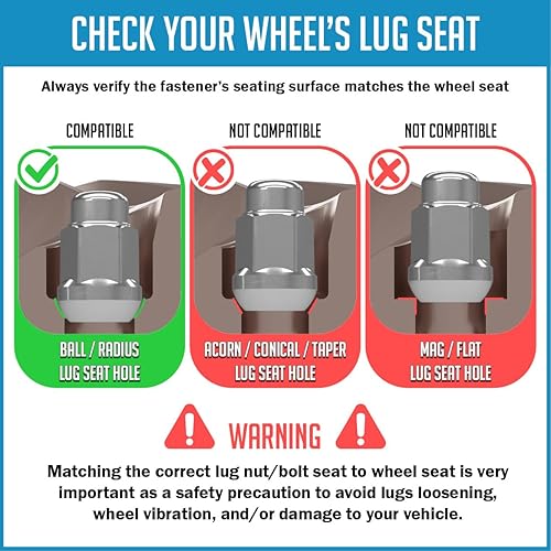 Miniatura 6 de Wheel Accessories Parts 20 tuercas de llanta estilo OEM M12x1.5 12x1.5 rosca OEM de 1.38 pulgadas de largo cromadas 34 pulgadas 0.748 in hexagonales