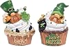 Hodao St. Patricks Day Gnome Cupcake Figurines | Adorable Lucky & Blessed Decorations | Shamrock-Themed Home Decor | Perfect for Holiday Parties | Set of 2 Handcrafted Collectibles