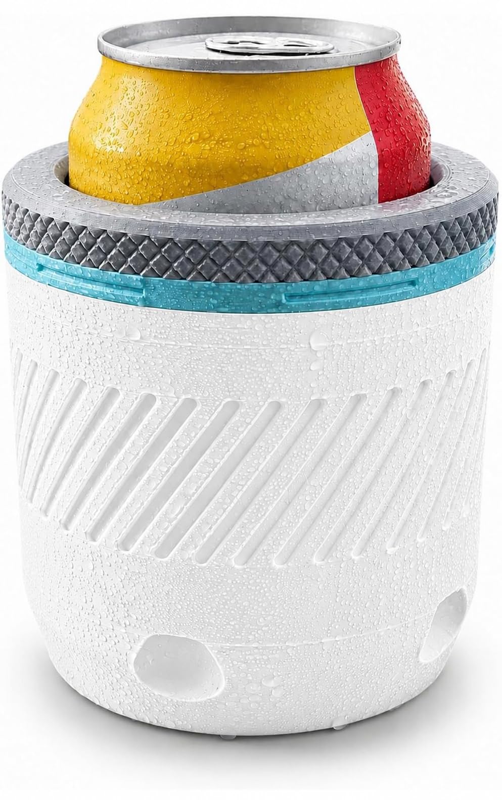 CryoPod Freezable Insulated Can Holder – Reusable 3D Printed Drink Cooler Sleeve for Cans – Fill, Freeze & Keep Drinks Colder for Longer – Beer, Soft Drinks, BBQs, Camping & Summer Days (Blue)