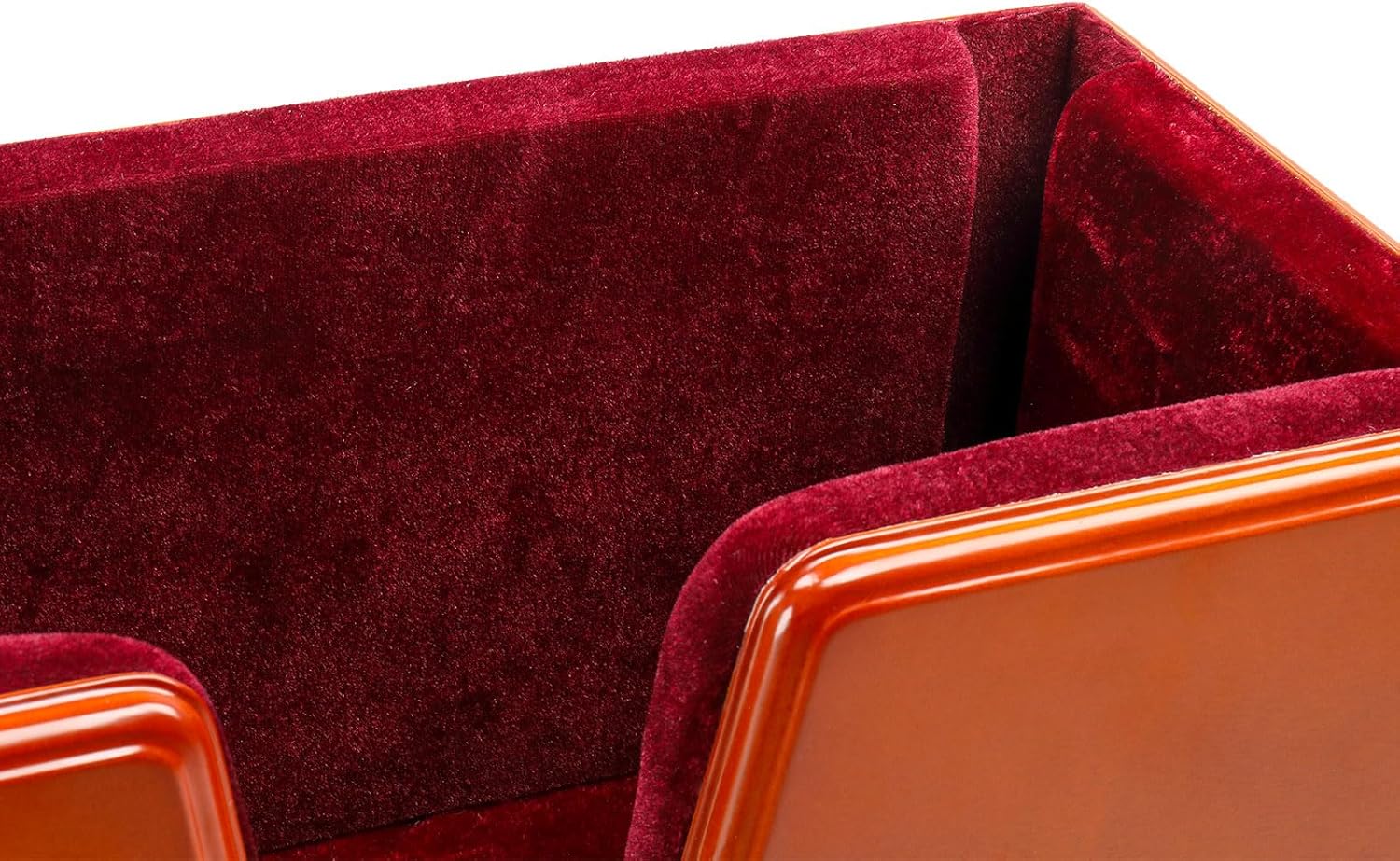 Ochine 4/4 Full Size Burgundy Wooden Cello Box Stand, Cello Wooden Stand Burgundy Velvet Plush Cushions