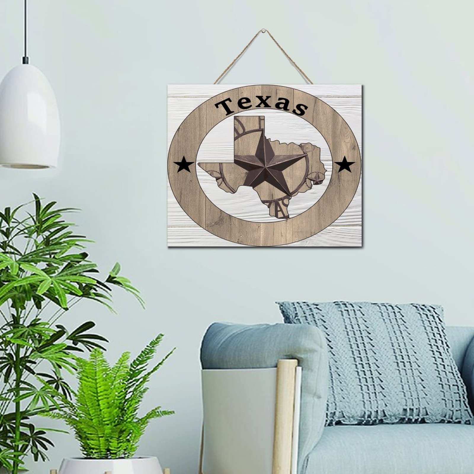 Panneau en bois rustique Texas Lone Star objet déco maison salon 25x30