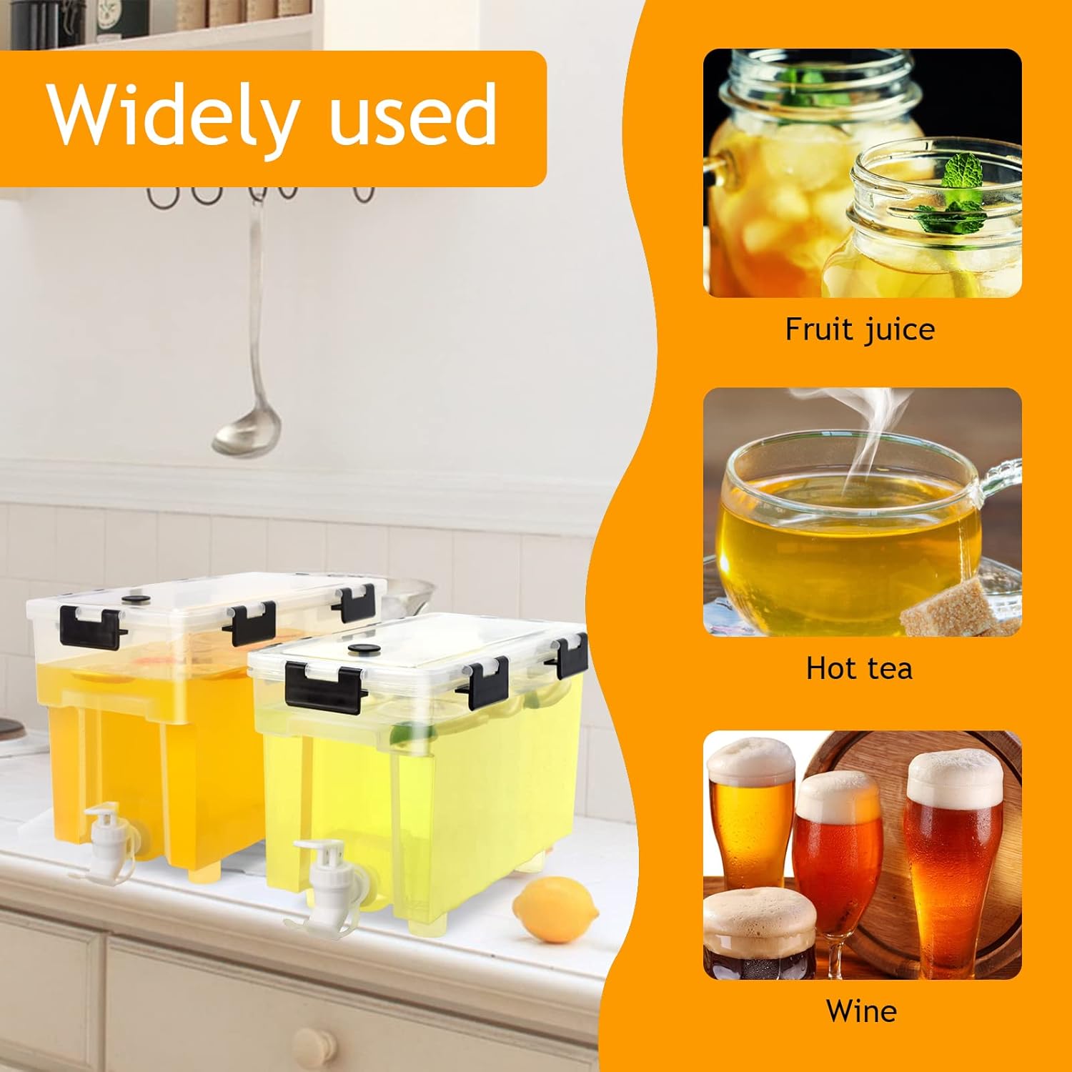 2.5 Gallon Drink Dispenser For Fridge,Beverage Dispenser With Spigot. Milk,Lemonade Dispenser,Juice Containers With Lids For Parties And Dairly Use,100% Sealed And Filter screen(1+1.5)Gallon - Image 6