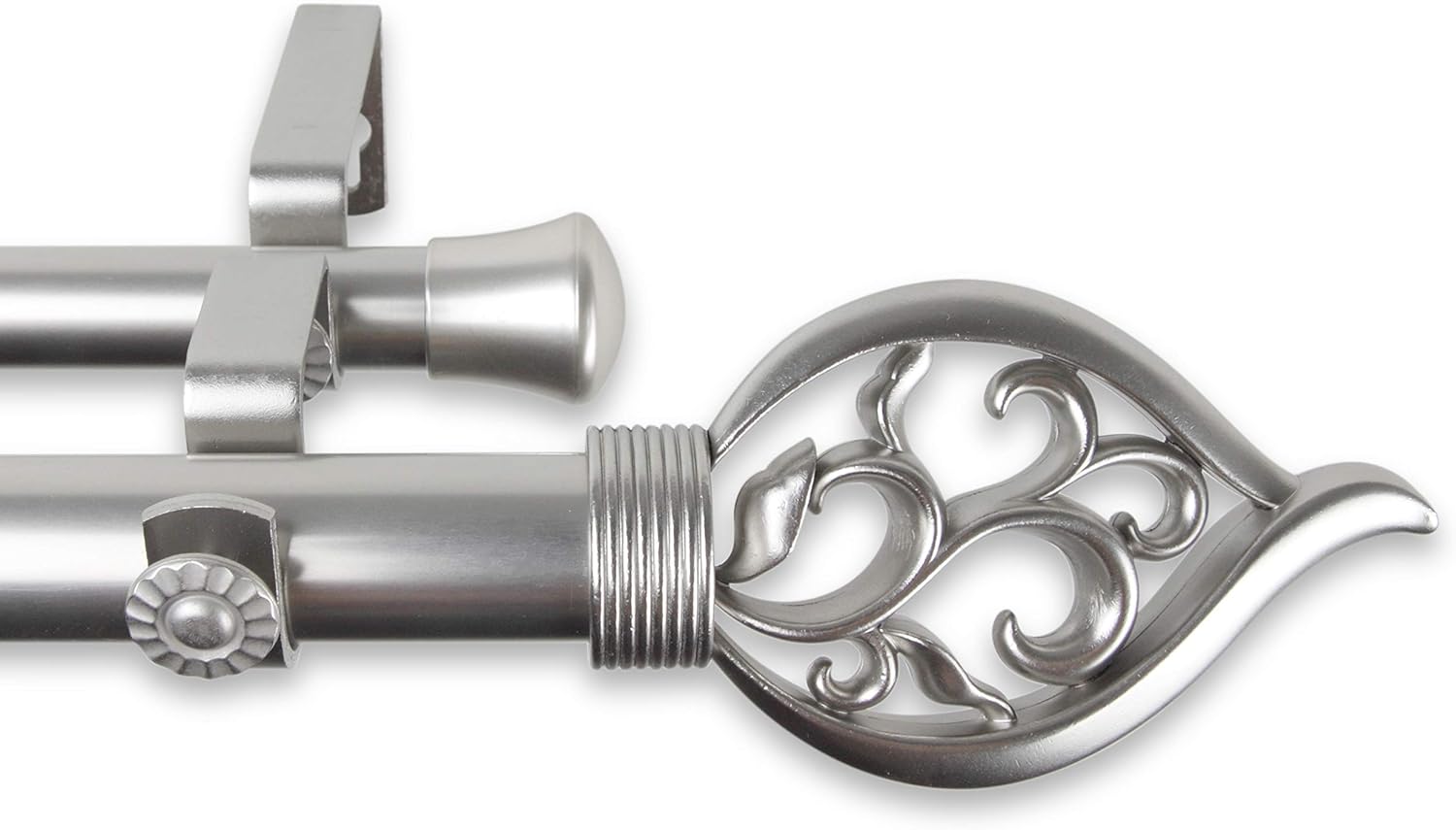 Rod Desyne 1" Elly Double Curtain Rod 28-48 inch - Satin Nickel