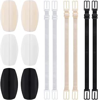 12 Pcs Bra Strap Cushion, Gel Pads Anti-Slip Bra Accessories, Soft Silicone Discomfort Slip Shoulder Protectors Pads Strap Holders Non Slip Avoid Shoulder Dents Pain Relief for Bra Straps Women