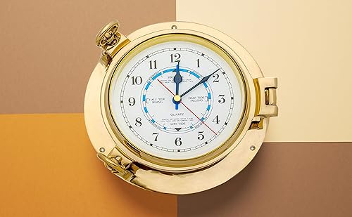 Miniatura 4 de Reloj de marea de ojo de buey de latón macizo de 5.1/2 pulgadas de diámetro. Nagina International