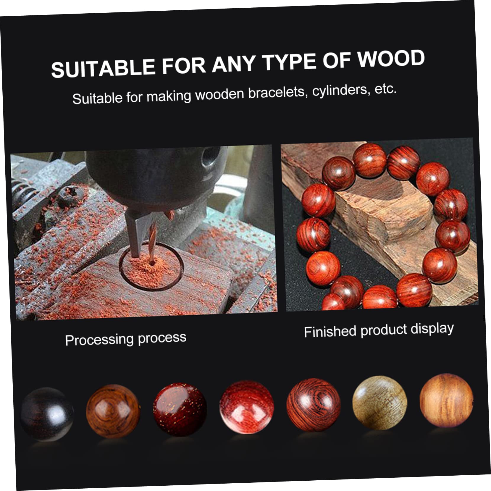 Ipetboom Set di Utensili per Fresatura e Foratura di Anelli e Braccialetti in Legno in Acciaio Alto, Kit per Realizzare Gioielli in Legno e Incidere Anelli Circolari