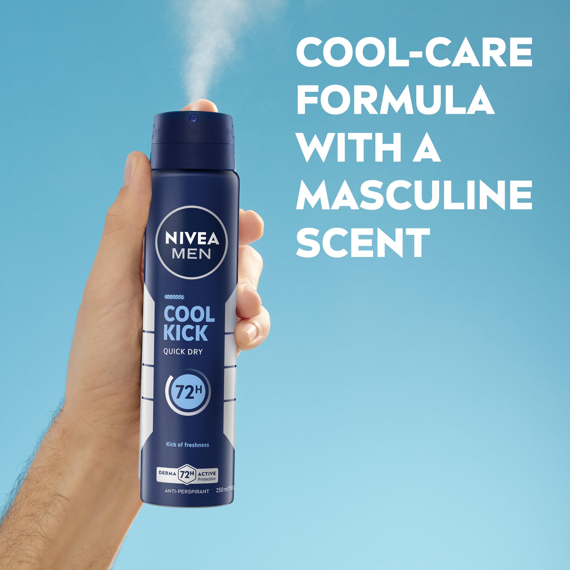 NIVEA MEN Cool Kick Anti-Perspirant Aerosol Deodorant 250ml | 72
