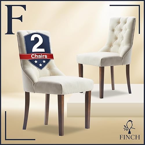Elmhurst Modern Button-Tufted Dining Chair, Elegant High Back Upholstered Fabric