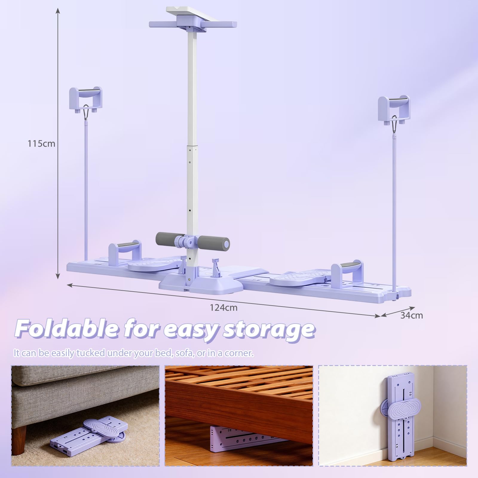 5-in-1 Ski-Maschine, Ski Trainer, Ski Simulator, Klappbarer Beintrainer, Figurformung Cardio Fitnessgerät für Zuhause, Pilates Reformer Board für Körperskulptur, Core, Gesäß und Armtraining