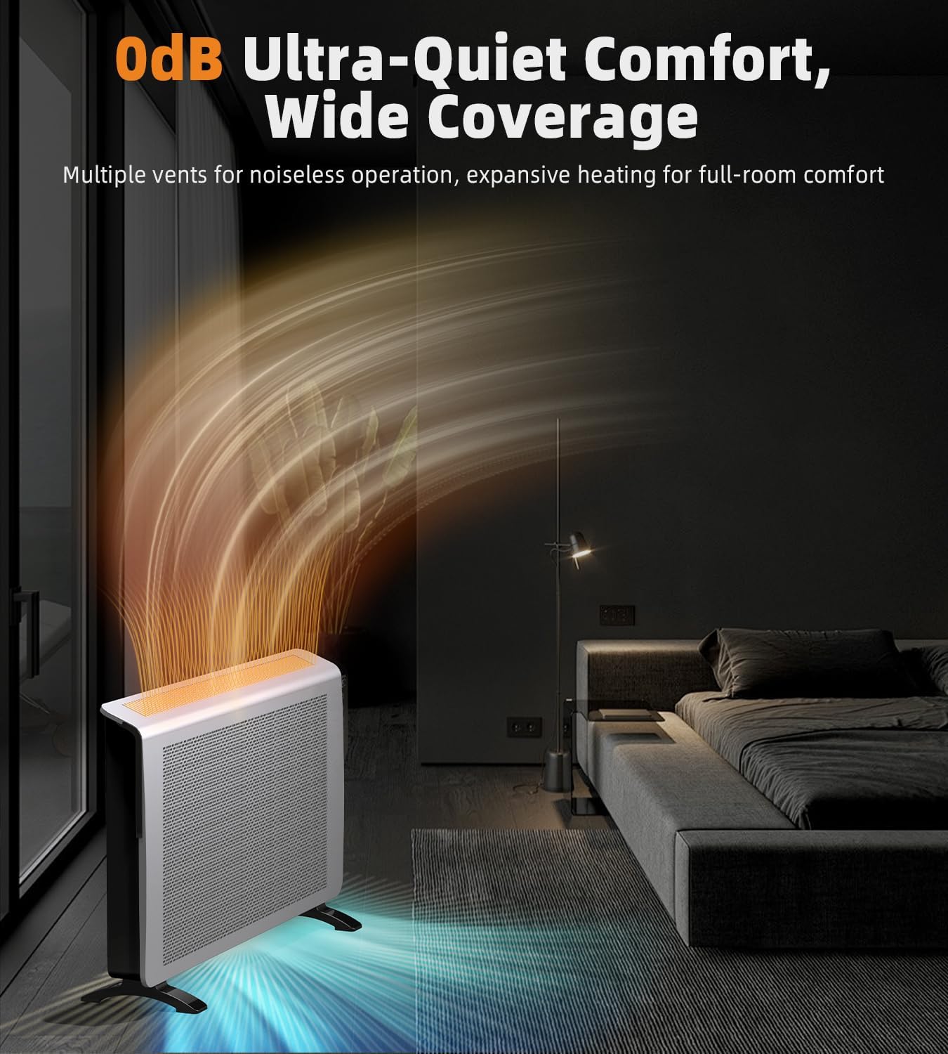 Convection Space Heaters for Indoor Use Large Room, 1500W Infrared Bathroom Heater with Remote, IPX4, 24Hrs Timer, Stand & Wall Panel Heater with Adjustable Thermostat for Office Bedroom Use